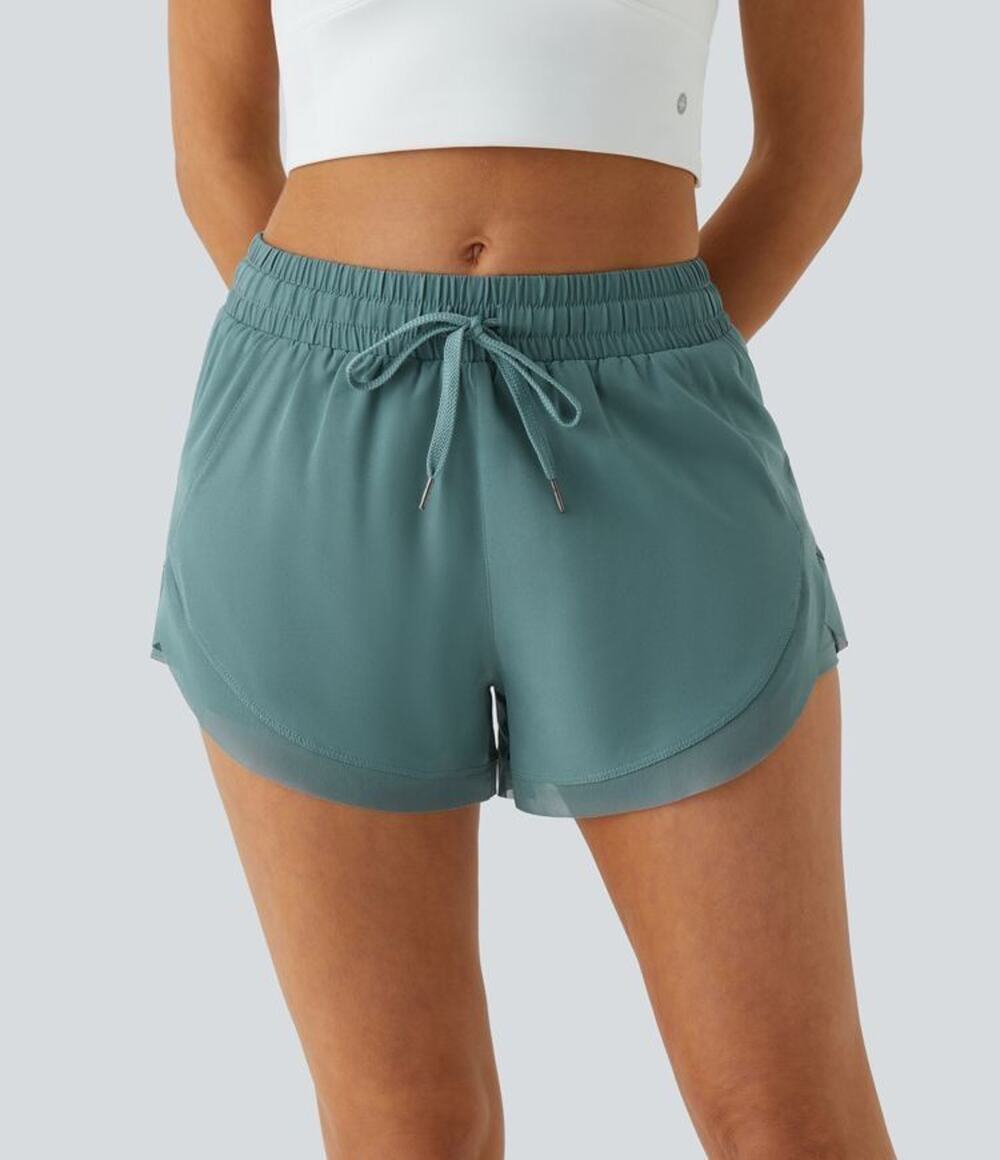 NWT Halara High Waisted Flowy Athletic Shorts Blue Size M